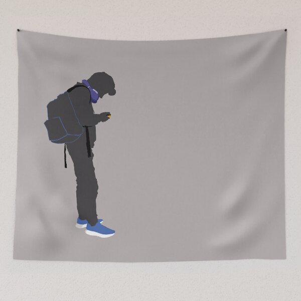Item preview, Silhouette of a Man Staring into a Phone designed and sold by WordyDreams.
