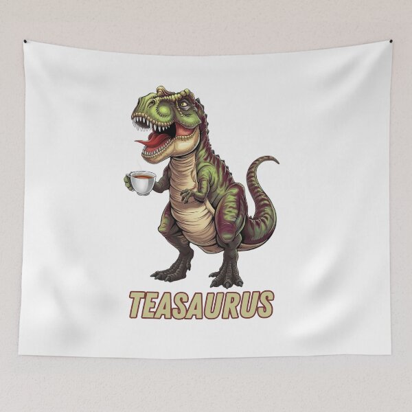 Item preview, Teasaurus, Trex and Tea, Trex likes Tea, Dinosaurus drinks tea, Tea Lover, gift for tea lovers designed and sold by KolorellaS.