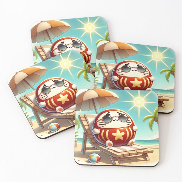 Item preview, Relaxing Daruma at the Beach designed and sold by JPN-NOGRAY-SHOP.
