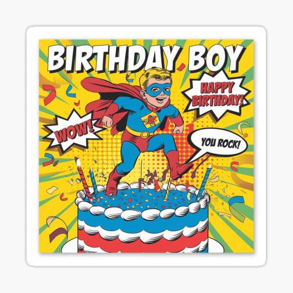 Item preview, Birthday Boy Power designed and sold by ColorSplashCreations.