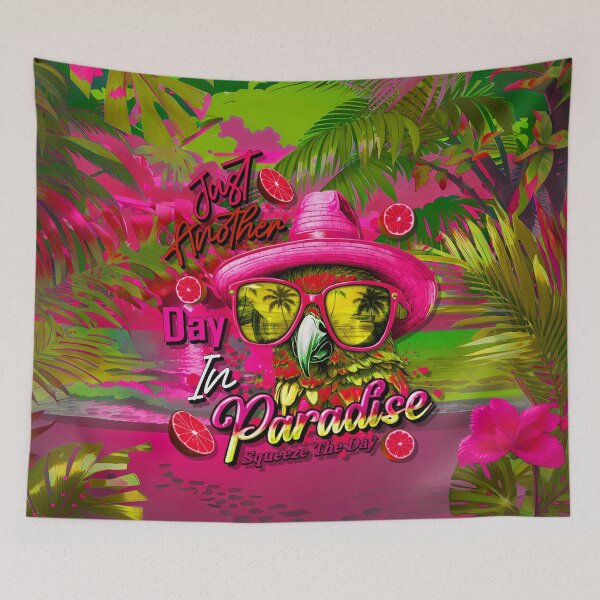Item preview, Just Another Day in Paradise Squeeze the Day Parrot Tropical Summer Citrus designed and sold by MindWave THC.