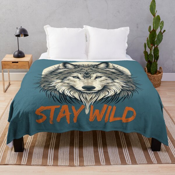 Item preview, Fierce Wolf Stay Wild Wilderness Graphic Tee designed and sold by gkhanco.