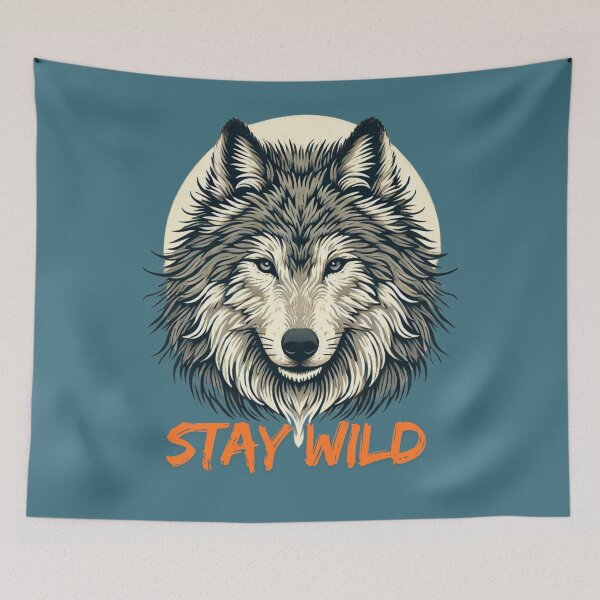 Item preview, Fierce Wolf Stay Wild Wilderness Graphic Tee designed and sold by gkhanco.