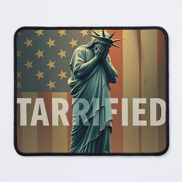 Item preview, Tarrified – Statue of Liberty in Distress | Bold Political Commentary designed and sold by pixelated_echoes.