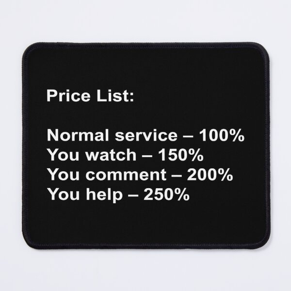 Item preview, Funny Price List for Work – Humor Design designed and sold by katyako.