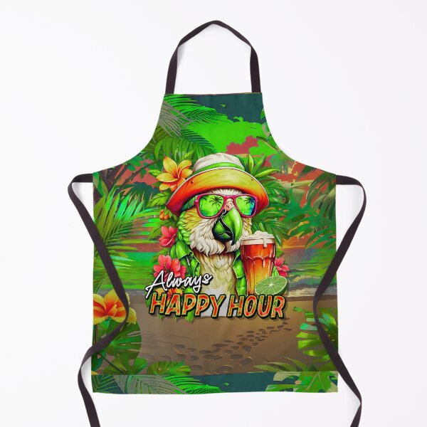 Item preview, Always Happy Hour Vecation Parrot Tropical Summer Drinks on Beach designed and sold by MindWave THC.