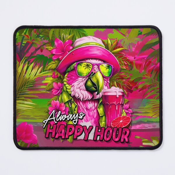 Item preview, Always Happy Hour Vecation Parrot Tropical Summer Drinks on Beach designed and sold by MindWave THC.