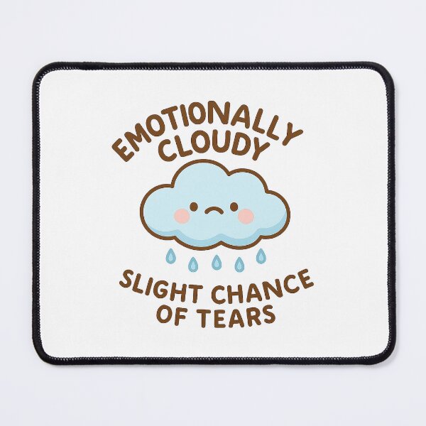 Aperçu de l'œuvre Nuageux émotionnel - Autocollant Kawaii nuage de pluie créée et vendue par MentalCrumble.