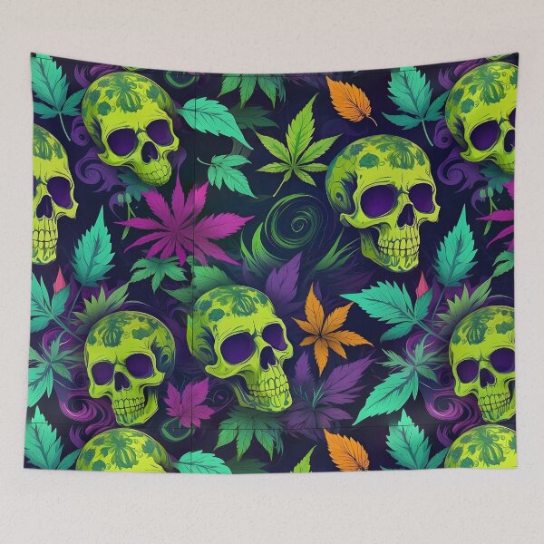 Item preview, Tribal Skulls Abstract Pattern Hemp plants Leaf designed and sold by MindWave THC.