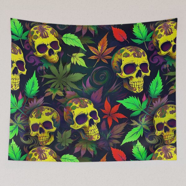 Item preview, Tribal Skulls Abstract Pattern Hemp plants Leaf designed and sold by MindWave THC.
