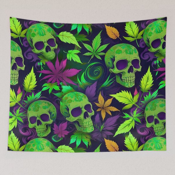 Item preview, Tribal Skulls Abstract Pattern Hemp plants Leaf designed and sold by MindWave THC.