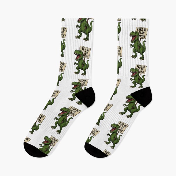 Item preview, Feed Me Elon Musk – Funny Dinosaur Protest Satire  designed and sold by The Junto Shop.