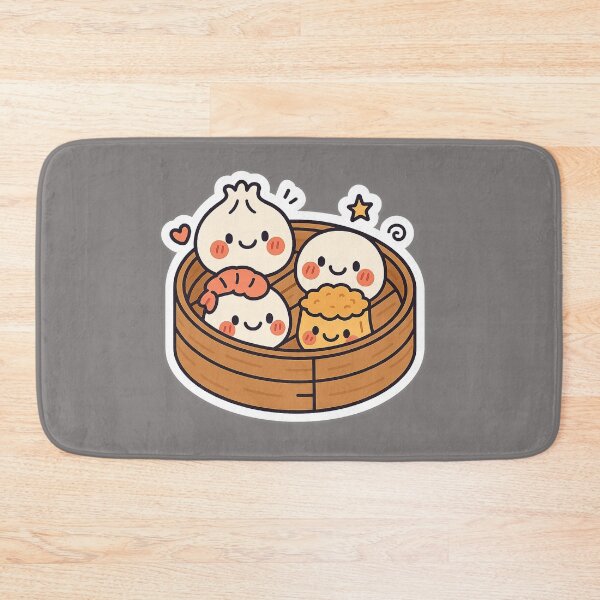 Item preview, “Kawaii Dim Sum Squad - Cute Bamboo Steamer Friends” designed and sold by Studiokif.