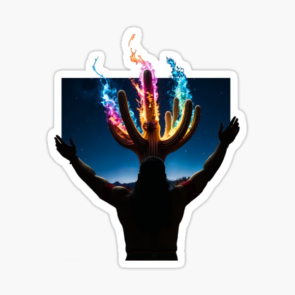 Item preview, Mystical Desert Burning Cactus  designed and sold by Tortured Artist Productions.