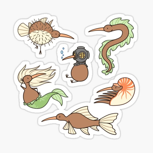 Item preview, Silly Lil Guys - Mermaid Kiwis designed and sold by EthanTMT.