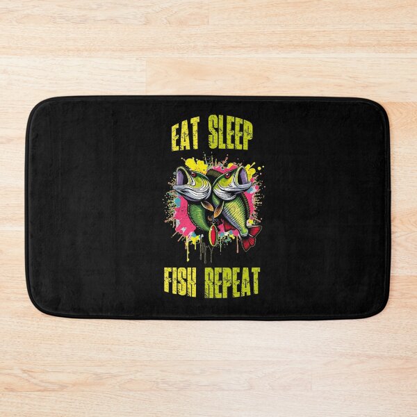 Item preview, Eat sleep fish repeat Bassfish Fishing Love Fishing Bait Vibrant designed and sold by justine-bmw.