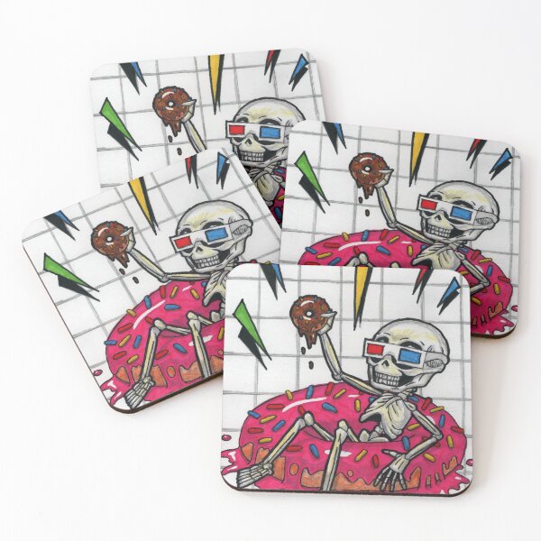 Item preview, Mr Skeleton Goes to Donut Heaven designed and sold by ajhockham.
