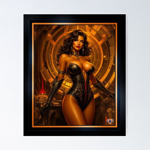 Item preview, Gilded Portrait Of The Stunning Amara Leonora In Her Lair Mesmerizing AI Concept Art by Xzendor7 designed and sold by Xzendor7 Digital Art Creations.