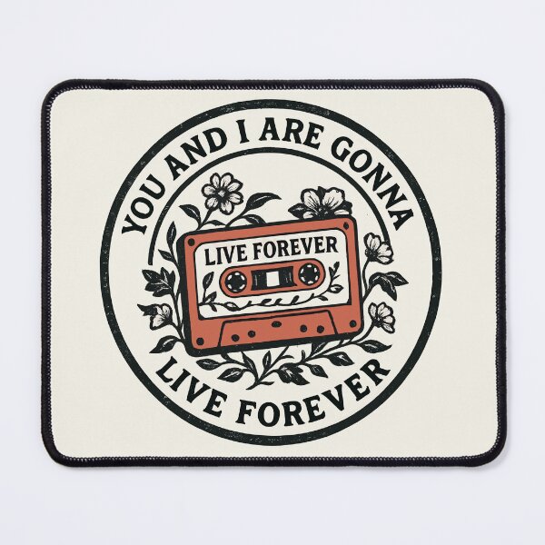 Item preview, Live Forever - Oasis-themed cassette tape and floral design designed and sold by ChezDezigns.