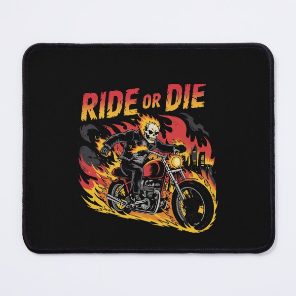 Item preview, Ride or Die Skeleton Biker - Flaming Motorcycle Rider designed and sold by HYSTOREGYMWEAR.