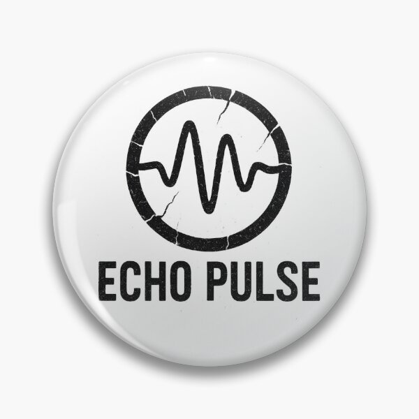 Item preview, Minimalist grunge logo "ECHO PULSE" – broken circle & sound wave | Black and white T-shirt design designed and sold by AlphaAutomation.