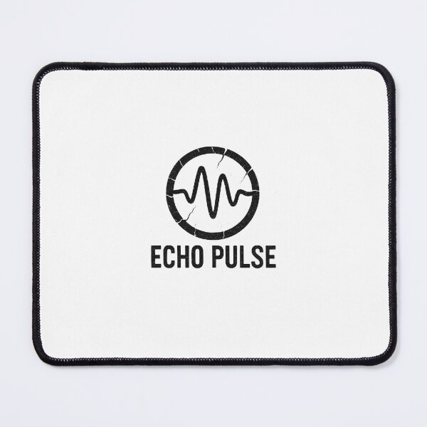 Item preview, Minimalist grunge logo "ECHO PULSE" – broken circle & sound wave | Black and white T-shirt design designed and sold by AlphaAutomation.