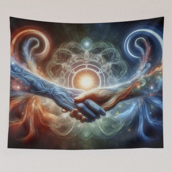 Item preview, The Pact of the Elements - "Where fire and water seal their eternal alliance in an embrace of cosmic energy and infinite beauty." designed and sold by Magic3D.