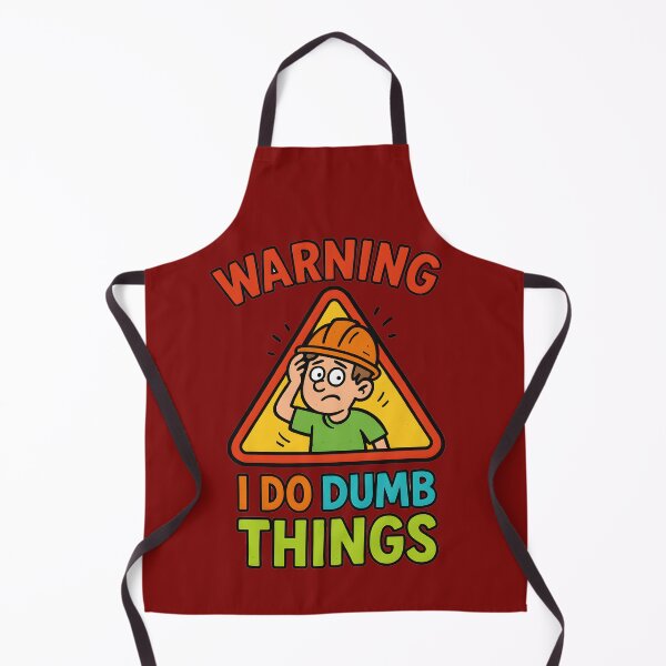 Item preview, Funny Warning Sign - I Do Dumb Things | Cartoon Safety Helmet Boy designed and sold by Maximilianos.