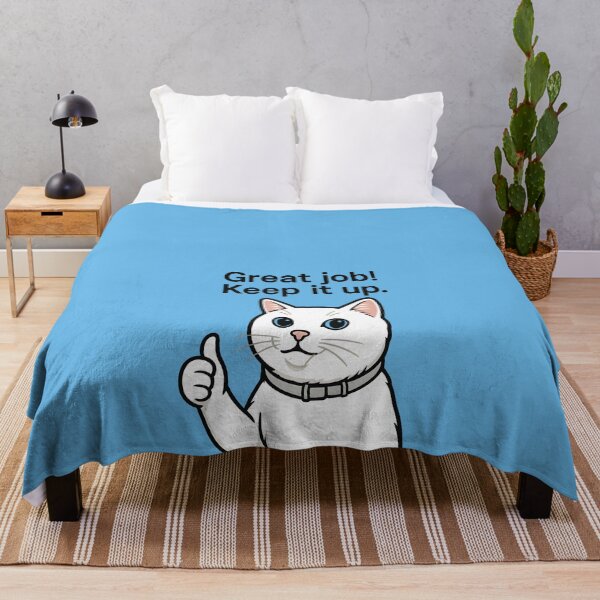 Item preview, "Great Job! Keep It Up! – Thumbs Up Cat Meme – Funny Cat Lover Gift" designed and sold by WAUZ.