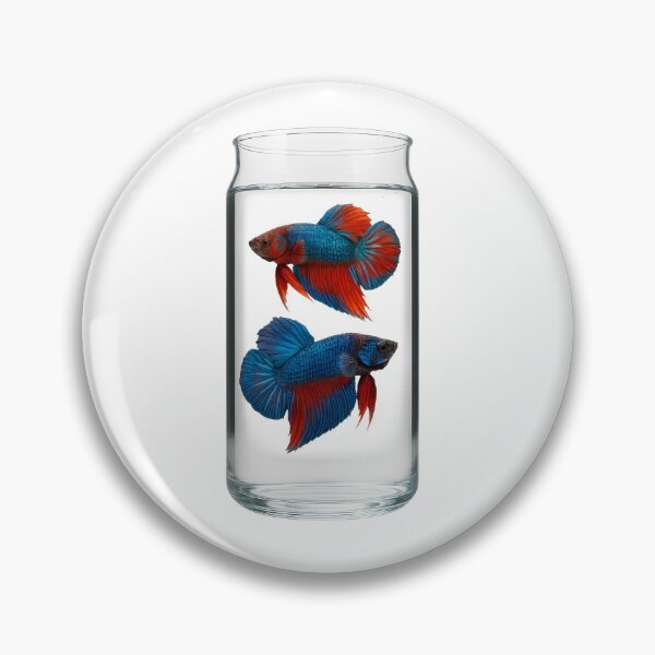 Item preview, Two betta fish gracefully swim inside a glass jar. designed and sold by CHAMP639.