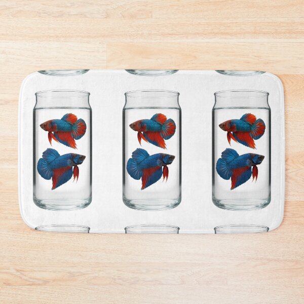 Item preview, Two betta fish gracefully swim inside a glass jar. designed and sold by CHAMP639.
