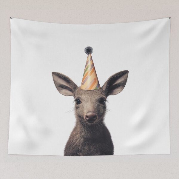 Item preview, Aardvark Wearing Birthday Party Hat designed and sold by LazyOwlStore.
