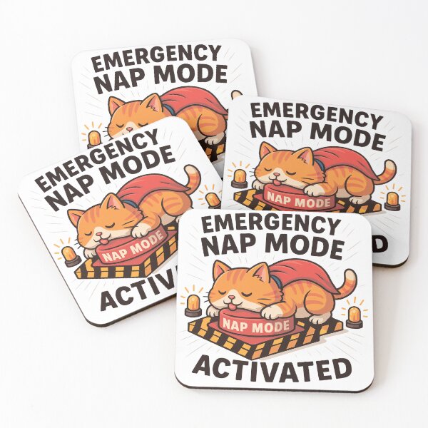 Item preview, Emergency Nap Mode Activated - Lazy Superhero Cat designed and sold by Funbly.