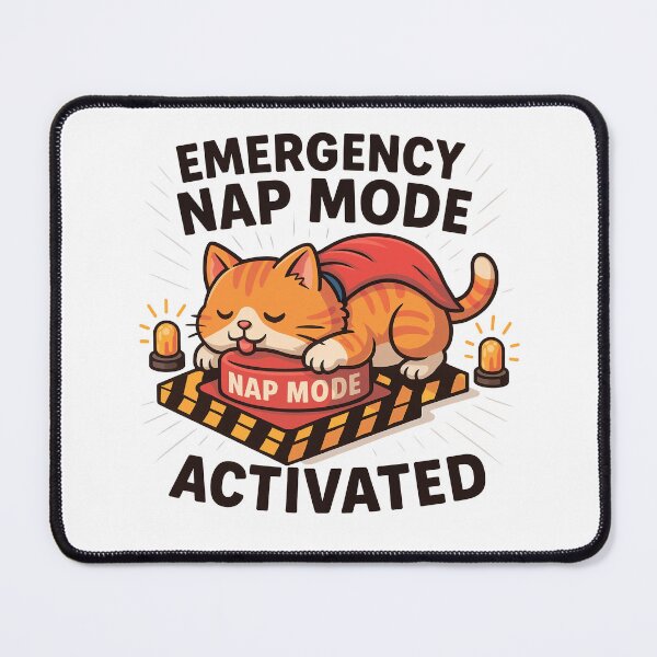 Item preview, Emergency Nap Mode Activated - Lazy Superhero Cat designed and sold by Funbly.