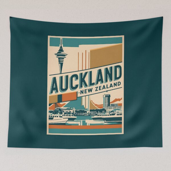 Item preview, A Vintage Travel Art of Auckland - New Zealand  designed and sold by GoodOldVintage.