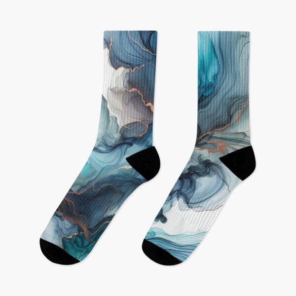 Item preview, Abstract Blue and Gold Flow Art designed and sold by Vision Crafted.