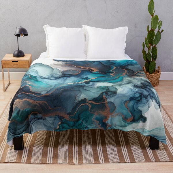 Item preview, Abstract Blue and Gold Flow Art designed and sold by Vision Crafted.