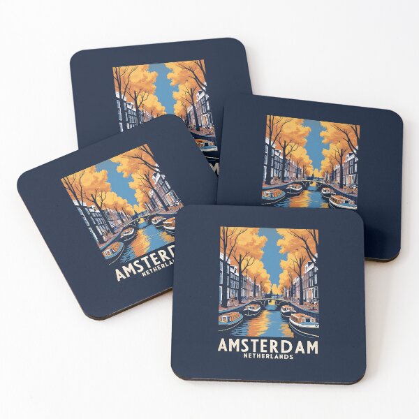 Item preview, A Vintage Travel Illustration of Amsterdam - Netherlands designed and sold by GoodOldVintage.