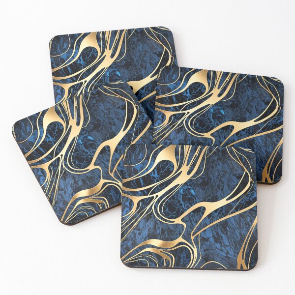 Item preview, Blue And gold marble designed and sold by RishabhArts1.