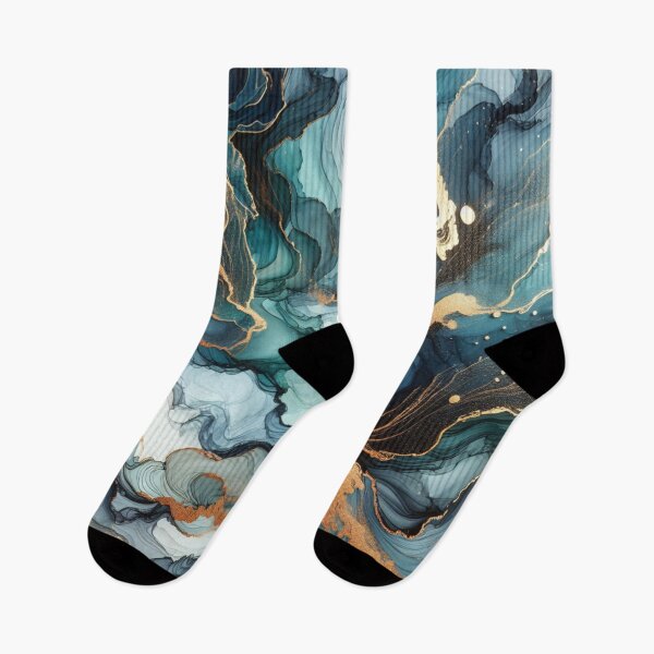 Item preview, Abstract Blue and Gold Flow Art designed and sold by Vision Crafted.