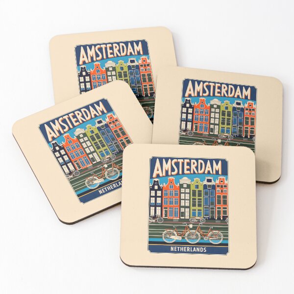 Item preview, A Vintage Travel Illustration of Amsterdam - Netherlands designed and sold by GoodOldVintage.
