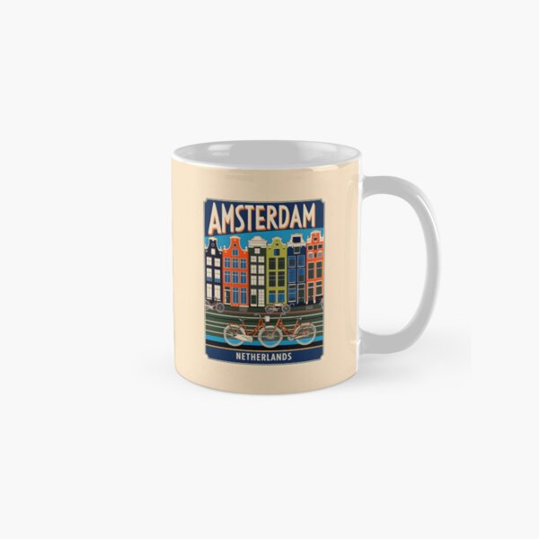 Item preview, A Vintage Travel Illustration of Amsterdam - Netherlands designed and sold by GoodOldVintage.