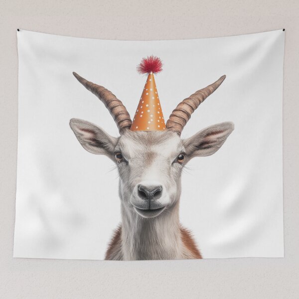 Item preview, Addax Wearing Birthday Party Hat designed and sold by LazyOwlStore.