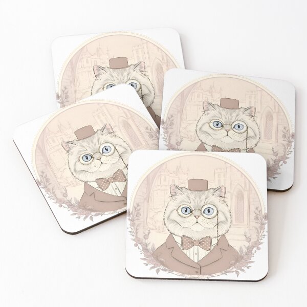 Item preview, Dapper Persian Cat at the Castle – Elegant Line Art with Soft Pastels designed and sold by Simple_Lines2025.