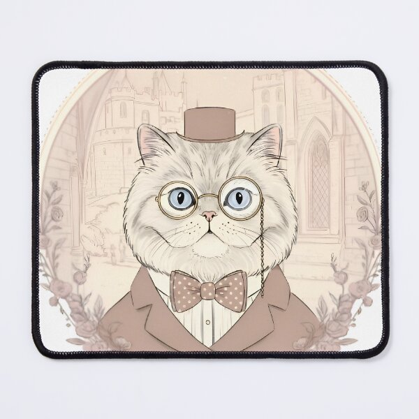 Item preview, Dapper Persian Cat at the Castle – Elegant Line Art with Soft Pastels designed and sold by Simple_Lines2025.