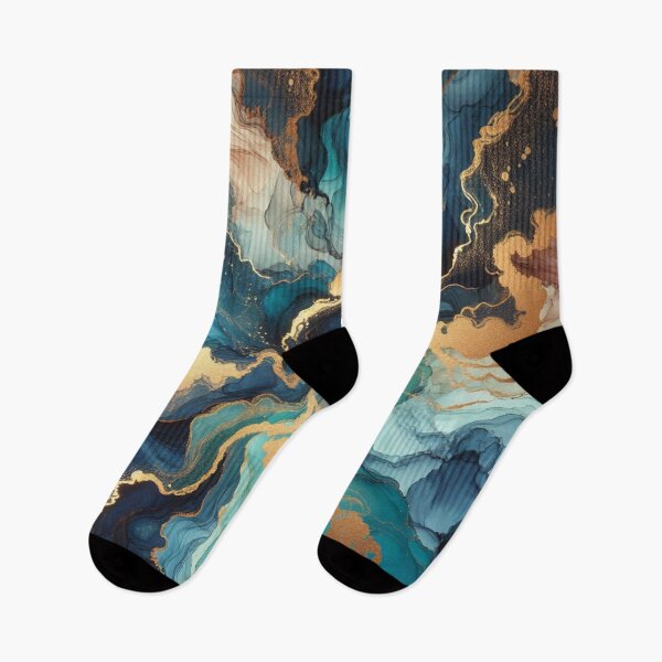 Item preview, Abstract Blue and Gold Flow Art designed and sold by Vision Crafted.