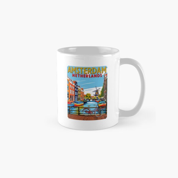 Item preview, A Vintage Travel Illustration of Amsterdam - Netherlands designed and sold by GoodOldVintage.