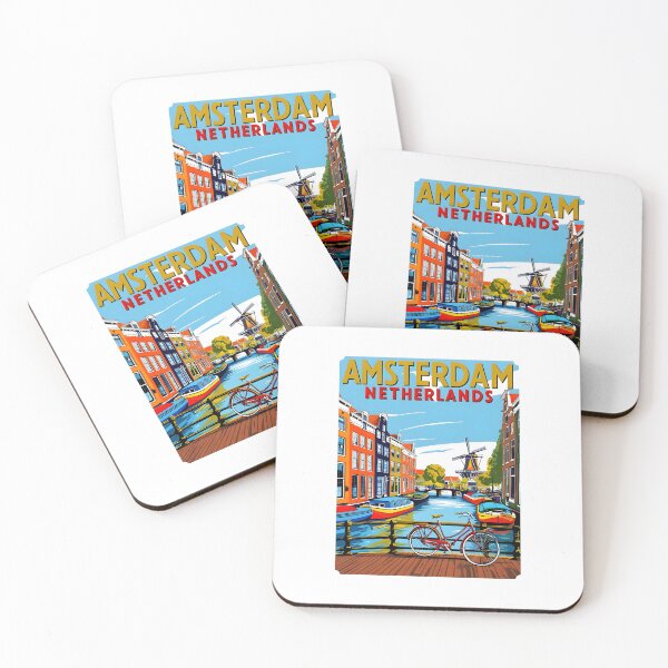 Item preview, A Vintage Travel Illustration of Amsterdam - Netherlands designed and sold by GoodOldVintage.