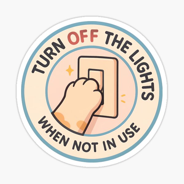 Item preview, Turn Off the Light, When Not in Use - Sign designed and sold by Pastel Purrade.