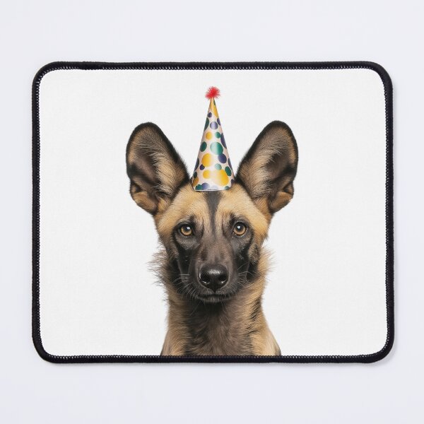 Item preview, African Wild Dog Wearing Birthday Party Hat designed and sold by LazyOwlStore.